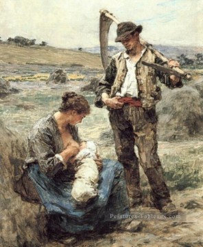 Maternite ou LHeureuse Famille scènes rurales paysan Léon Augustin Lhermitte Peinture à l'huile